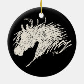 Abstracte paardenkop keramisch ornament (Achterkant)