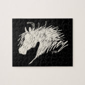 Abstracte paardenkop legpuzzel (Horizontaal)