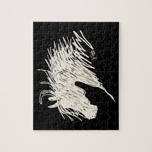 Abstracte paardenkop legpuzzel (Verticaal)