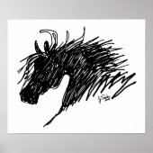 Abstracte paardenkop poster (Voorkant)