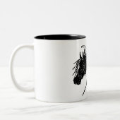 Abstracte paardenkop tweekleurige koffiemok (Links)