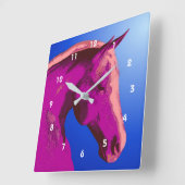 Abstracte paardenkopkunst vierkante klok (Hoek)