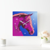 Abstracte paardenkopkunst vierkante klok (Huis)