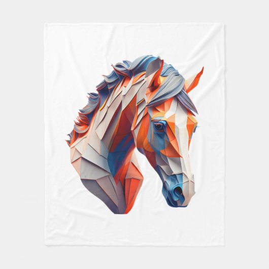 Abstracte Paardenkunst Een kleurrijke twist op Wil Fleece Deken (Voorkant)