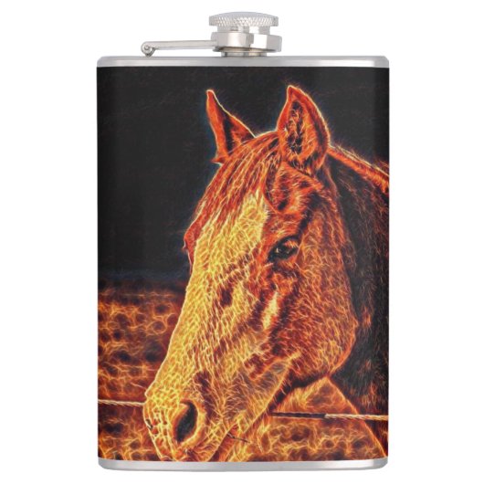 Abstracte paardenmep Kolf Heupfles (Voorkant)
