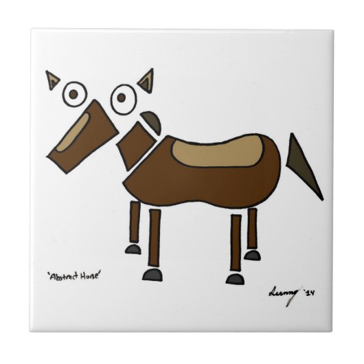 Abstracte paardentegel tegeltje (Voorkant)