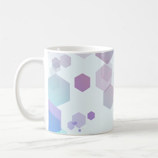 Abstracte Paars-blauwe hexagon - Vorm patroondraad Koffiemok (Links)