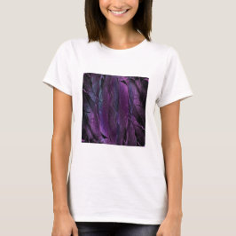 Abstracte paars veren t-shirt