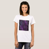 Abstracte paars veren t-shirt (Voorkant volledig)