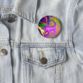 Abstracte "Paarse aap" Design pin/ Ronde Button 5,7 Cm (In situ)