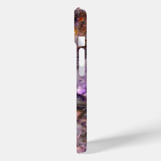 Abstracte paarse amethist kwarts marmer monogram Case-Mate iPhone case (Achterkant / Links)