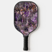 Abstracte paarse amethist kwarts marmer monogram pickleball paddle (Achterkant)