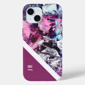 abstracte paarse + Berry Toon chique koele marmer Case-Mate iPhone Case (Achterkant)