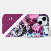 abstracte paarse + Berry Toon chique koele marmer Case-Mate iPhone Case (Achterkant (horizontaal))