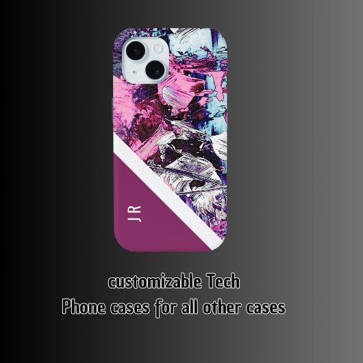 abstracte paarse + Berry Toon chique koele marmer Case-Mate iPhone Case