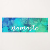 Abstracte Paarse blauw-alcoholinkt op maat Yogamat (Voorkant (horizontaal))