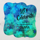 Abstracte Paarse Blauwe Alcoholinkt 30e Verjaardag Kaart (Voorkant / Achterkant)