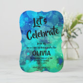 Abstracte Paarse Blauwe Alcoholinkt 30e Verjaardag Kaart (Staand voorkant)