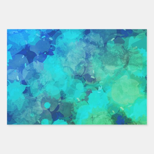 Abstracte Paarse blauwe alcoholinkt Abstract Inpakpapier Vel (Voorkant)