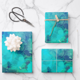 Abstracte Paarse blauwe alcoholinkt Abstract Inpakpapier Vel