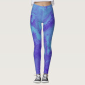 Abstracte Paarse blauwe diffusie Leggings (Voorkant)