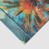 Abstracte Paarse Blauwgroen Beachy Palm Tree Decou Tissuepapier (Detail)