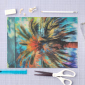 Abstracte Paarse Blauwgroen Beachy Palm Tree Decou Tissuepapier (Craft)