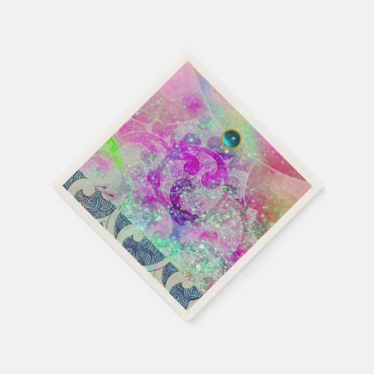 ABSTRACTE PAARSE BLAUWGROEN BLAUWWAVELS IN SPARKLE SERVET (Hoek)