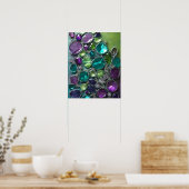 ABSTRACTE PAARSE BLAUWGROEN GROENE CRYSTAL STACK A POSTER (Keuken)