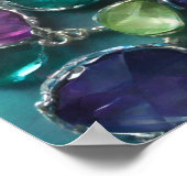 ABSTRACTE PAARSE BLAUWGROEN GROENE CRYSTAL STACK A POSTER (Hoek)