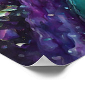 ABSTRACTE PAARSE BLAUWGROEN GROENE MARMEREN KUNST POSTER (Hoek)