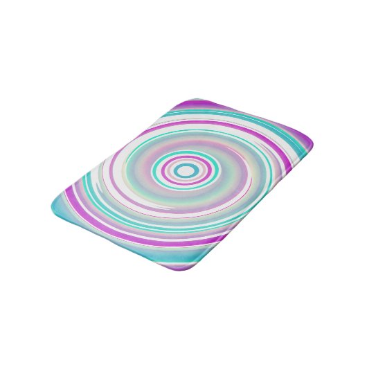 Abstracte Paarse Blauwgroen Spiral Bath Mat (Gekanteld)