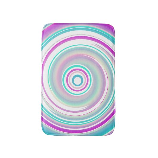 Abstracte Paarse Blauwgroen Spiral Bath Mat (Voorkant Verticaal)