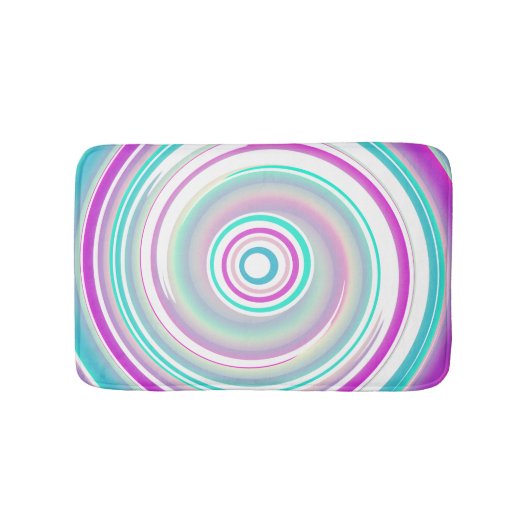 Abstracte Paarse Blauwgroen Spiral Bath Mat (Voorkant)