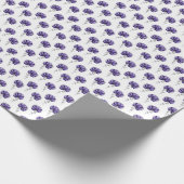 Abstracte Paarse Bloem Doodle Kunststijl Cadeaupapier (Hoek)