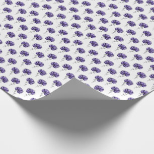 Abstracte Paarse Bloem Doodle Kunststijl Cadeaupapier