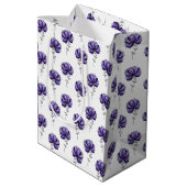 Abstracte Paarse Bloem Doodle Kunststijl Medium Cadeauzakje (Achterkant Gekanteld)