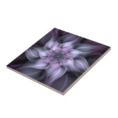 Abstracte paarse bloem, paardenbloem tegeltje (Zijkant)