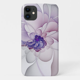Abstracte Paarse Bloemen Coquette iPhone 11 Hoesje