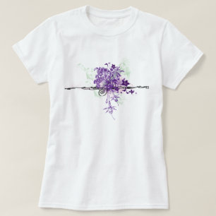 Abstracte paarse bloemen Floral Bouquet T-shirt