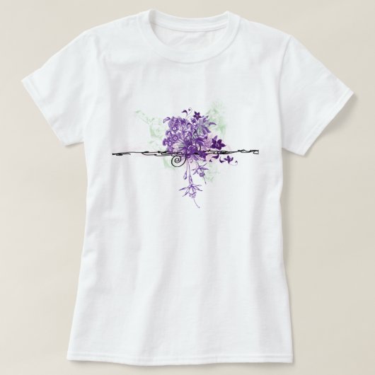 Abstracte paarse bloemen Floral Bouquet T-shirt (Design voorkant)