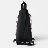 Abstracte paarse bloemen op wit sling bag (Achterkant)