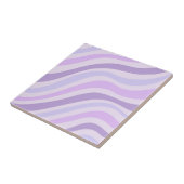 Abstracte Paarse Blue Wavy Stripe Modern Tegeltje (Zijkant)