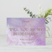 Abstracte Paarse Bokeh... zal je mijn Bridesmaid z Kaart (Staand voorkant)