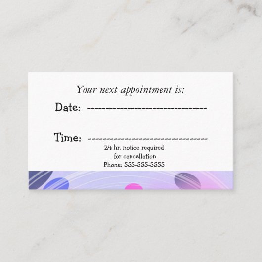 Abstracte Paarse bonen medische benoeming Afsprakenkaartje (Voorkant)