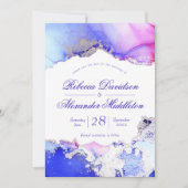 Abstracte Paarse bruiloft Save The Date (Voorkant)