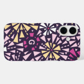 Abstracte Paarse bursts monogram Initiaal Case-Mate iPhone Case (Achterkant (horizontaal))