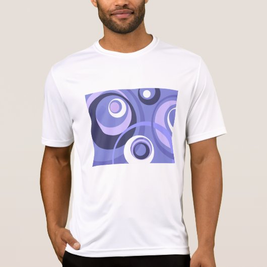 Abstracte paarse cirkels in mid-century geometrisc t-shirt (Voorkant)