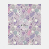 Abstracte Paarse cirkels met verfstrips Accents Fleece Deken (Voorkant)