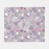 Abstracte Paarse cirkels met verfstrips Accents Fleece Deken (Voorkant (Horizontaal))